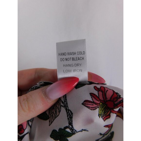 jenn & jo Dress Womens Small White Floral Wrap V-Neck Short Sleeve Tie Waist - Picture 11 of 11